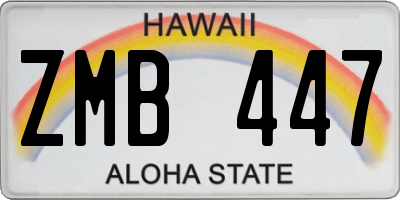 HI license plate ZMB447