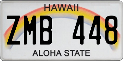 HI license plate ZMB448