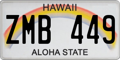 HI license plate ZMB449