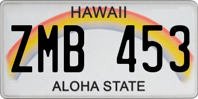 HI license plate ZMB453