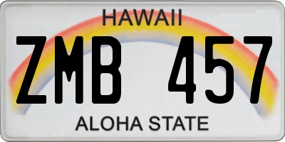 HI license plate ZMB457