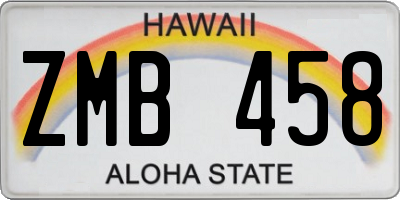 HI license plate ZMB458
