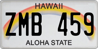 HI license plate ZMB459