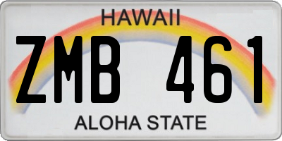 HI license plate ZMB461