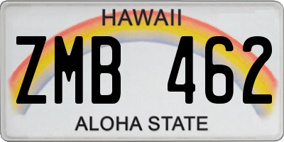 HI license plate ZMB462