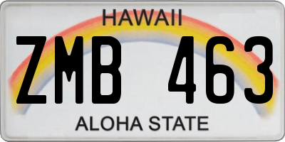 HI license plate ZMB463