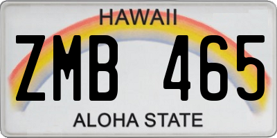 HI license plate ZMB465