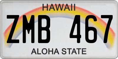 HI license plate ZMB467