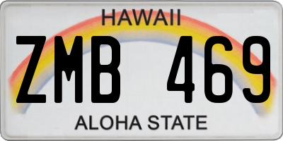 HI license plate ZMB469