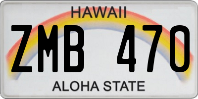 HI license plate ZMB470