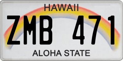 HI license plate ZMB471