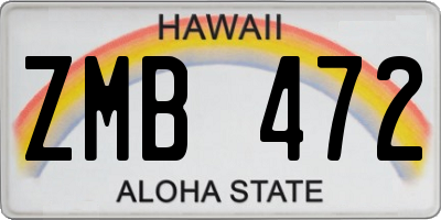 HI license plate ZMB472