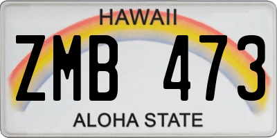 HI license plate ZMB473