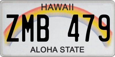 HI license plate ZMB479