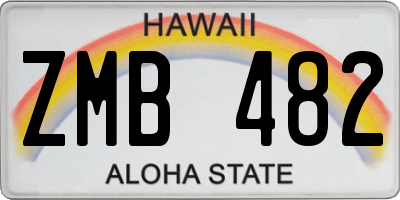 HI license plate ZMB482