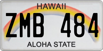 HI license plate ZMB484