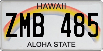 HI license plate ZMB485