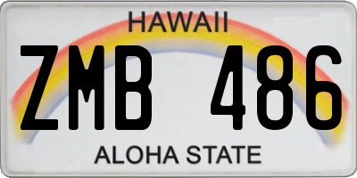 HI license plate ZMB486