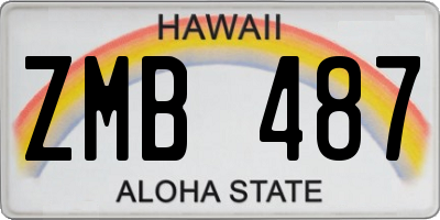 HI license plate ZMB487