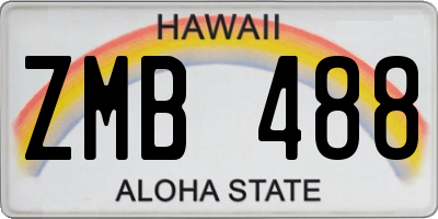 HI license plate ZMB488
