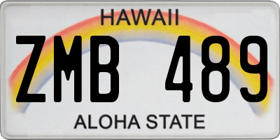 HI license plate ZMB489
