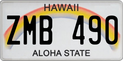 HI license plate ZMB490