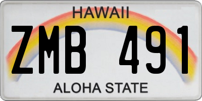 HI license plate ZMB491