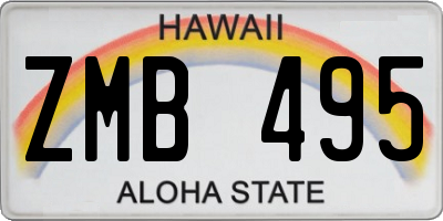 HI license plate ZMB495