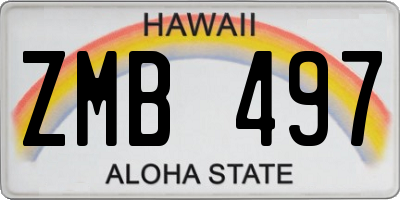 HI license plate ZMB497