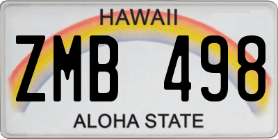 HI license plate ZMB498