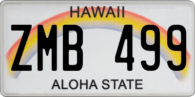 HI license plate ZMB499