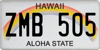 HI license plate ZMB505