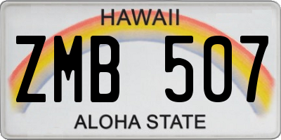 HI license plate ZMB507