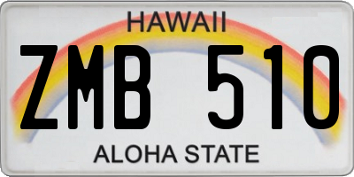 HI license plate ZMB510