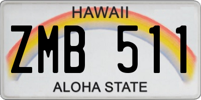 HI license plate ZMB511