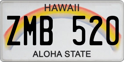 HI license plate ZMB520