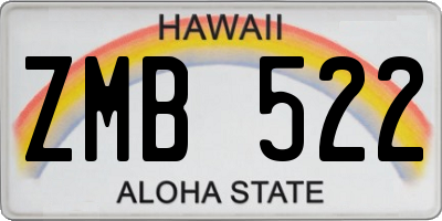 HI license plate ZMB522