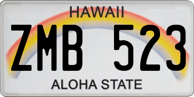 HI license plate ZMB523