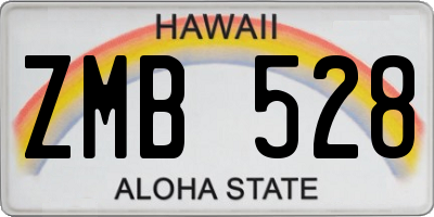 HI license plate ZMB528