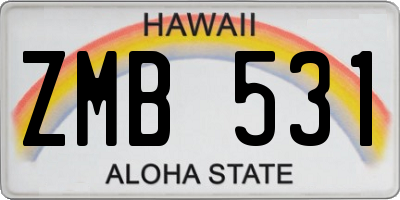 HI license plate ZMB531