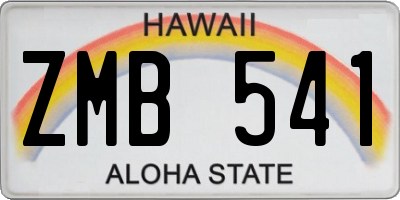 HI license plate ZMB541