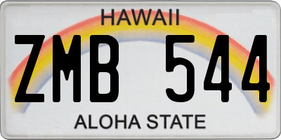 HI license plate ZMB544