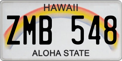 HI license plate ZMB548