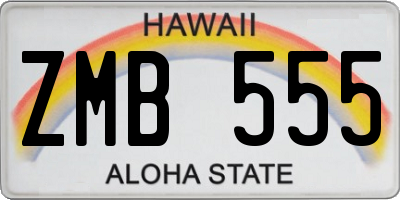 HI license plate ZMB555