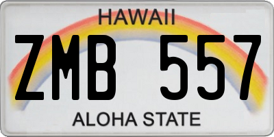 HI license plate ZMB557
