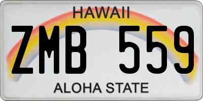 HI license plate ZMB559