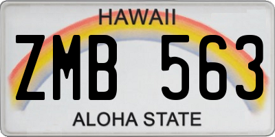 HI license plate ZMB563