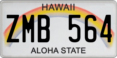 HI license plate ZMB564