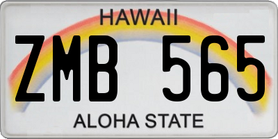 HI license plate ZMB565