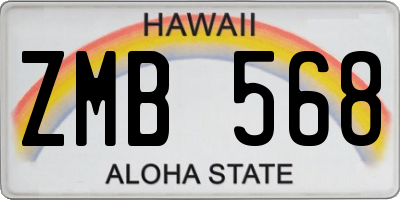 HI license plate ZMB568